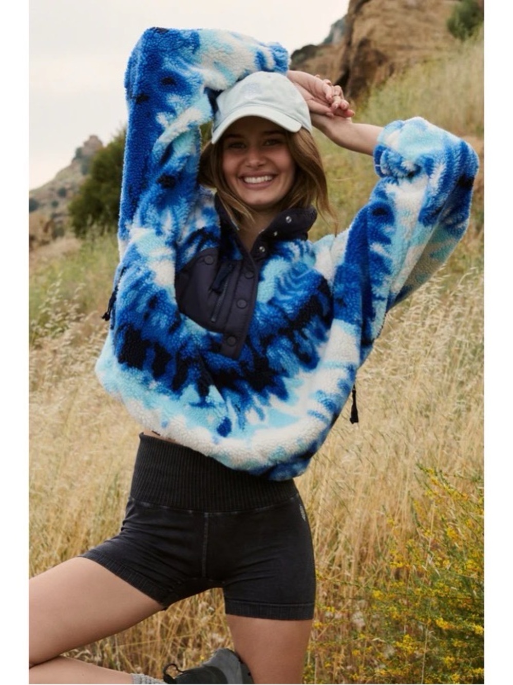 Free People Movement Tie Dye Rocky Ridge Fleece Pullover Jacket Size XS NWT